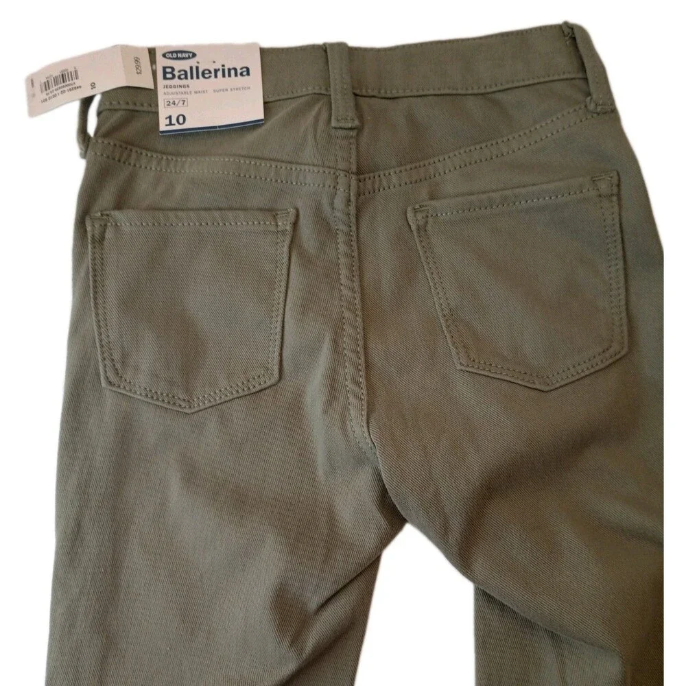 OLD NAVY Ballerina Girls Green JEGGING PANTS Size 10 Adjustable Waist (P0045B6)
